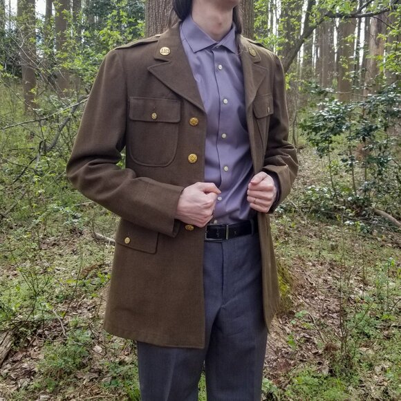 Vintage WWII 1940s USAAF Wool Dress Jacket Tunic - Picture 9 of 14